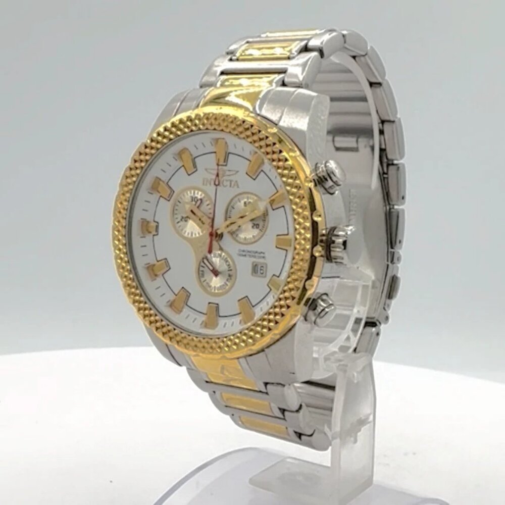 Vintage Invicta 5272 Men's Quartz Chronograph Wristwatch Swiss Stainless Steel